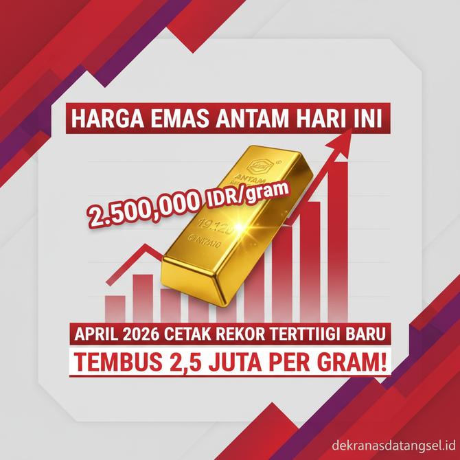 Thumbnail: Harga Emas Antam Hari Ini April 2026 Cetak Rekor Tertinggi Baru Tembus 2,5 Juta Per Gram!